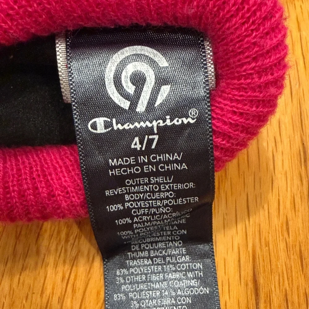 Champion Kids Pink Winter Gloves Size 4/7